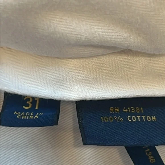 Polo Ralph Lauren Classic Cargo Shorts Khakis White/Relaxed Fit Size 31 - Picture 15 of 16